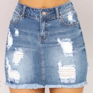 Blue jeans mini skirt